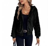 ZKYUCH Otoño Invierno Casual Cálido Chaqueta De Felpa De Moda De Manga Larga Suelta con Capucha Chaqueta De Cárdigan con Cremallera,Color2,S