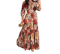 ZKYUCH Sexy Vestido de corsé Estampado de Cuello V Profundo Elegante Vestido de Moda Femenina sin Mangas,Color1,M