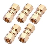 ZKZX Conector de tubo de compresión de latón, adaptador de acoplamiento recto (compresión de 3/8 pulgadas OD x compresión de 3/8 pulgadas de diámetro exterior)