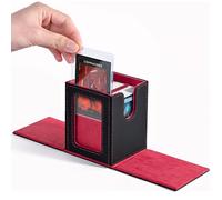 ZLCA MTG - Caja de almacenamiento con ventana Magic Commander, caja de almacenamiento para tarjetas de béisbol, puede contener 100 juegos dobles de tarjetas, caja de almacenamiento de tarjetas