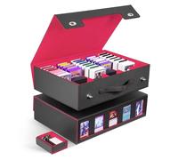 ZLCA MTG - Caja de almacenamiento de 5 filas con asa, caja de mazo MTG con capacidad para más de 3900 tarjetas coleccionables con asa portátil, bandeja de dados extraíble, estuche para tarjetas