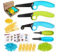 ZLemma Kit de Construcción de Cartón para Niños - 401 Piezas con Herramientas Seguras, Safety Ring Exclusivo y Caja de Almacenamiento - Juego Educativo Stem Crear y Reciclar (Edición Azul)
