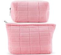 ZLFSRQ Bolsa de maquillaje a cuadros para mujer, juego de bolsa de cosméticos de gran capacidad, bolsa de maquillaje de viaje para bolso, organizador de artículos de tocador, lindo Y2K estético,