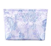 ZLFSRQ Bolsa de maquillaje de flores para mujeres, niñas, adolescentes, viajes, lindas bolsas de cosméticos florales con cremallera grande, bolsa de cosméticos portátil, bolsa de aseo estética en