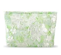 ZLFSRQ Bolsa de maquillaje de flores para mujeres, niñas, adolescentes, viajes, lindas bolsas de cosméticos florales, bolsa de cosméticos grande con cremallera para bolso, bolsa de aseo portátil,