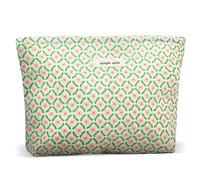 ZLFSRQ Bolsa de maquillaje de flores para viajes, bonita bolsa de cosméticos floral para mujeres y niñas, pequeña flor rosa, con cremallera, bolsa de almacenamiento portátil para artículos de tocador