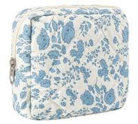 ZLFSRQ Pequeña bolsa de maquillaje acolchada para bolso, mini bolsa acolchada de algodón con compartimentos, bolsas de cosméticos estéticas para mujeres, bolsas de aseo de viaje con cremallera para