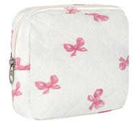 ZLFSRQ Pequeña bolsa de maquillaje acolchada para bolso, mini bolsa acolchada de algodón con compartimentos, bolsas de cosméticos estéticas para mujeres, bolsas de aseo de viaje con cremallera para
