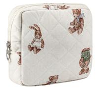 ZLFSRQ Pequeña bolsa de maquillaje acolchada para bolso, mini bolsa acolchada de algodón con compartimentos, bolsas de cosméticos estéticas para mujeres, bolsas de aseo de viaje con cremallera para
