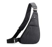 ZLGUBAY Mochila bandolera pequeña impermeable para hombro, ligera, antirrobo, mochila de pecho de gran capacidad, ciclismo, senderismo, viajes, Negro/Hombro Izquierdo