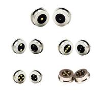 ZLGYGLEO 1 resorte magnético redondo de alta corriente de 2/3/4/5P Pogo Pin macho hembra 2A 5V 10A 12V conector magnético de carga de alimentación CC (2 pines)