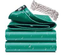 Zlhloj Lona Impermeable Exterior, PVC 0.5x44.5m 520g/m² Toldo Reforzado Protección contra UV, con Ojales de Acero Inoxidable y Cuerda, para Leña, Muebles, Jardín, Piscinia, Vehículos Verde