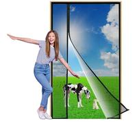 Zlhloj Mosquitera magnética para puerta, 135x210 cm protección contra insectos apertura lateral izquierda o derecha, cortina mosquitera ideal la puerta del balcón, terraza, montaje fácil Negro