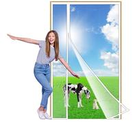 Zlhloj Mosquitera magnética para puerta, 165x210 cm protección contra insectos apertura lateral izquierda o derecha, cortina mosquitera ideal la puerta del balcón, terraza, montaje fácil Blanco