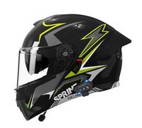 ZLHYQA Casque de Moto modulable pour Adulte Avec Deux Haut-parleurs et Microphone, Casque intégral Sport modulaire à Double visière pour Hommes et Femmes, VTT, cyclomoteur, BMX, homologué
