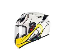 ZLHYQA Casque de Moto modulaire pour Adulte, homologué ECE, visière rabattable antibuée, Casque intégral de Course Tout-Terrain Avec Deux Haut-parleurs, pour Hommes, Femmes, jeunes, VTT,