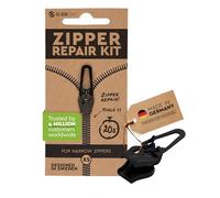 Zlideon Kit de Reparación de Cremalleras Estrechas - 1 Pieza Negro (XS) | Deslizador de Repuesto Instantáneo para Vestidos, Ropa de Cama, Chaquetas Ligeras y Ropa Deportiva | Fabricado en Alemania