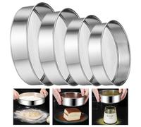 Zliger 4 Piezas Tamiz de Harina de Acero Inoxidable, Tamiz de harina de Malla de Acero, Tamizador de Harina, Tamices de Malla, Tamiz de Acero Inoxidable, para Hornear, Pastel, Pastelería