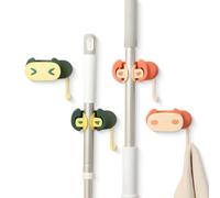 Zliger Armario para escobas, paquete de 4 soportes para escobas, ganchos autoadhesivos, para cocina, baño, armario, jardín, garaje, etc