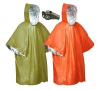 Zliger Manta salvavidas dorada y plateada, 2 unidades, con revestimiento aislado para mantener el calor y protección contra la lluvia, equipada con un silbato que salva vidas