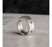 ZLING Anillo Cruzado De Plata De Ley 925 para Hombres Y Mujeres, Anillo Ajustable Vintage Cristiano, Joyería De Plata 925