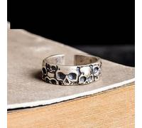 ZLING Anillo De Calavera Vintage Gótico De Plata De Ley 925 para Hombres Y Mujeres, Anillo Envolvente De Tamaño Ajustable, Joyería Punk
