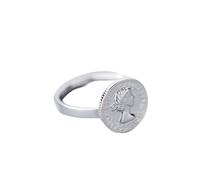 ZLING Anillo De Dedo Abierto con Moneda Dulce De Plata De Ley 925 Auténtica A La Moda, Regalo para Mujer, Joyería De Plata De Ley