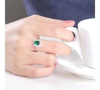 ZLING Anillos 925 Joyería De Plata Esterlina Creada Nano Anillos De Esmeralda Mejor Mujeres Joyería Fina