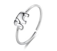 ZLING Anillos De Apertura De Elefante Minimalista A La Moda De Plata De Ley 925 para Mujer, Joyería Fina para Fiesta De Boda S925