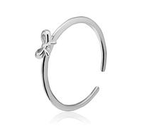 ZLING Anillos De Plata De Ley 925 Auténtica, Mini Anillos De Apertura con Lazo para Mujer, Fiesta De Boda, Joyería Fina Minimalista S925