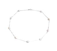 ZLING Collar De Perlas Naturales Barrocas para Mujer con Cadena De Plata De Ley 925, Joyería De Moda De Perlas De Agua Dulce De 6-7mm
