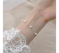 ZLING Mini Pulsera De Perlas Naturales De Agua Dulce De 4-5mm, Cadena De Plata De Ley 925, Regalo De Joyería para Mujer