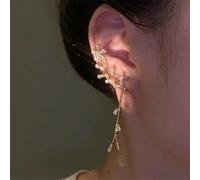 ZLING Pendientes De Clip De Mariposa De Hoja Nueva para Mujer, 1 Pieza, Sin Piercing, Pendientes De Cristal De Circón Brillante, Clips para Oreja, Joyería Popular