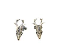 ZLING Pendientes De Plata De Ley 925, Alfiler De Oreja De Calavera De Ciervo Gótico Unisex, Pendiente De Piercing con Personalidad Creativa, Joyería