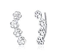 ZLING Pendientes De Plata De Ley 925 con Huellas De Gato Y Perro para Mujer, Joyería De Plata De Ley