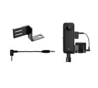 ZLiT Soporte adaptador de micrófono Insta360 X4, soporte de montaje de adaptador de expansión de micrófono de aleación de aluminio para cámara Insta360 X4 con cable adaptador (1)