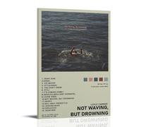 ZLLFES Póster de Loyle Carner con texto en inglés "Not Waving, But Drowning", lienzo decorativo para pared, estilo moderno y simple, adecuado para varias escenas de la vida, también es un gran regalo