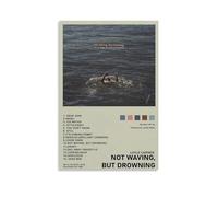 ZLLFES Póster de Loyle Carner con texto en inglés "Not Waving, But Drowning", lienzo decorativo para pared, estilo moderno y simple, adecuado para varias escenas de la vida, también es un gran regalo