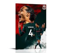 ZLLFES Póster de Virgil Van Dijk en lienzo para pared, estilo moderno y simple, adecuado para varias escenas de la vida, también es un gran regalo de cumpleaños, recuerdo de elección, estilo marco, 40