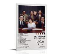 ZLLFES Póster en lienzo con texto en inglés "Let's Start Here" de Lil Yachty, estilo moderno y simple, adecuado para varias escenas de la vida, también es un gran regalo de cumpleaños, recuerdo de