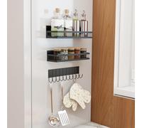 ZLLkeji Especieros para Cocina Estante Magnético para Frigorífico Soporta 3.5kg por Estante,Organizador Móvil para Toda Superficie Metálica 3 Piezas Negro