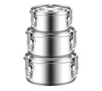 ZLLkeji Fiambrera Infantil 2200ml 1000ml 650ml Fiambrera De Acero Inoxidable Sin Bpa Caja Bento Adulto Portátil y Ecológica Fiambrera Hermetica Para Aperitivos, Fruta, Sopas y Cereales