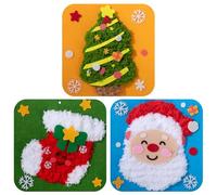 ZLLkeji kit de costura niños navidad Árbol de Navidad Papá Noel Calcetín de Navidad Kit de Manualidades de Fieltro Educativa de Bricolaje para Niños a Partir de 6 Años