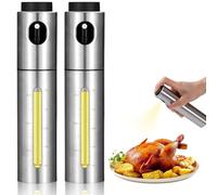 ZLLkeji Pulverizador Aceite Spray 100ml Spray Aceite Cocina con Balanza Acero Inoxidable Pulverizador De Aceite De Oliva Ideal Para Freidoras De Aire y Cocina Saludable 2 Piezas redonda