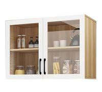 ZLLPIGLS Mueble Baño Colgar, Equipado con Cristal de Alta Definición, Mueble Baño Suspendido, Diseño con Tiradores Metálicos Ideal para Cocinas, Salas de Estar y Baños(Brown,60x25x60cm)