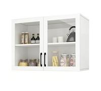 ZLLPIGLS Mueble Baño Colgar, Equipado con Cristal de Alta Definición, Mueble Baño Suspendido, Diseño con Tiradores Metálicos Ideal para Cocinas, Salas de Estar y Baños(White,70x30x60cm)