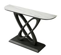 ZLLPIGLS Recibidores de Entrada con Encimera de Losa de Piedra, Mueble Recibidor con Estructura Metálica Resistente, para Entrada, Sala de Estar o Fondo del Sofá(Black3,120cm/47.2in)