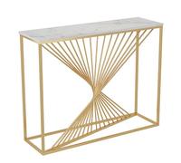 ZLLPIGLS Recibidores de Entrada Geométrico, Mueble Recibidor Moderno con Estructura Metálica, Capacidad de Carga Estable, para Entrada, Sala de Estar, Vestíbulo(White)