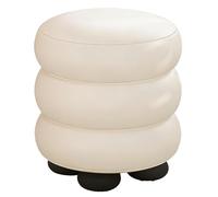 ZLLPIGLS Taburete Tocador Redondo con Esponja de Alto Rebote, Silla Tocador Maquillaje con Base Esférica Resistente, para Sala de Estar, Dormitorio y Entrada(White)