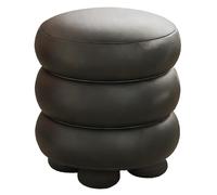 ZLLPIGLS Taburete Tocador Redondo con Esponja de Alto Rebote, Silla Tocador Maquillaje con Base Esférica Resistente, para Sala de Estar, Dormitorio y Entrada(Black)
